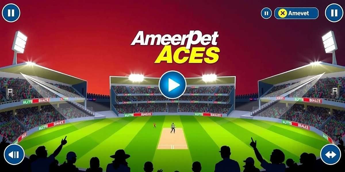 Ameerpet Aces Gameplay Ameerpet Aces game screenshot showing cricket match in Indian stadium